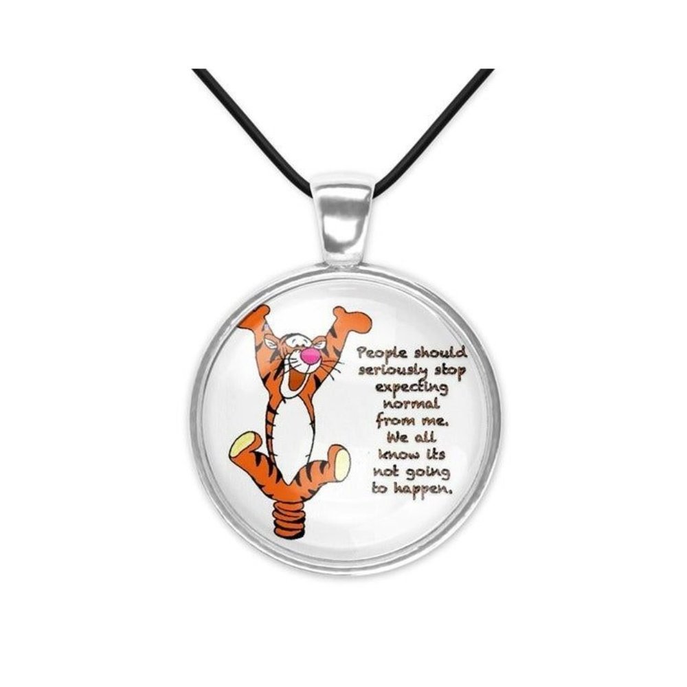 Pooh Tigger Being Normal Empowerment Uniqueness Life Quote Pendant Necklace